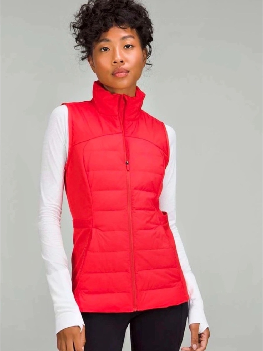 Lululemon Down For It All Vest Carnation Red Size 2 Goose Down Running Vest
EUC